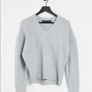 FRNCH V-Neck Grey Jumper